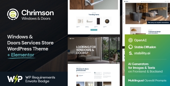 Chrimson - Windows and Doors Installation Services Store WordPress Theme + AI