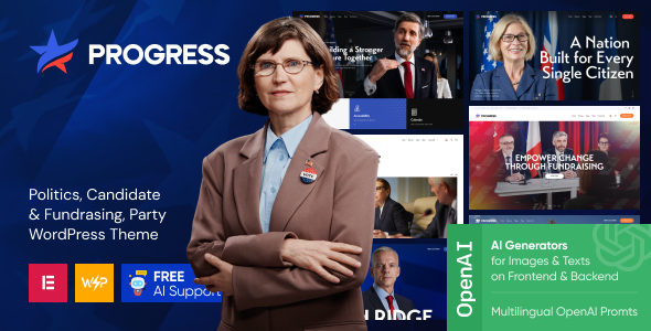 Progress – Politics, Candidate & Fundraising WordPress Theme