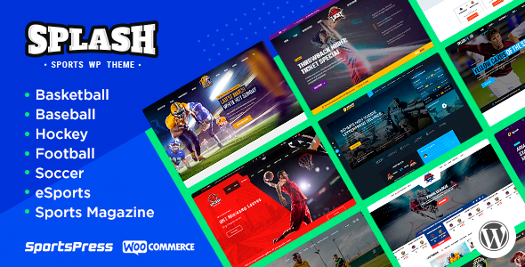 Splash Sport – WordPress Sports Theme for Basketball, Football, Soccer and Baseball Clubs