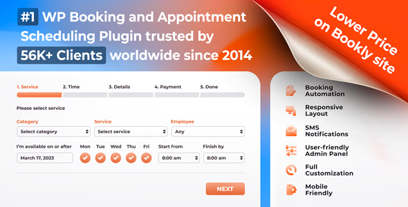 Bookly PRO – Appointment Booking and Scheduling Software System