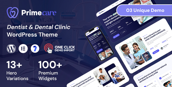 Primecare – Dentist & Dental Clinic WordPress Theme