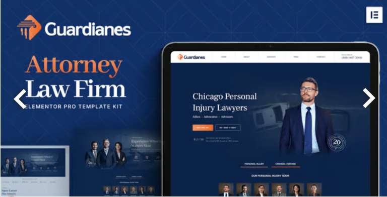 Guardianes – Attorney Law Firm Elementor Pro Template Kit