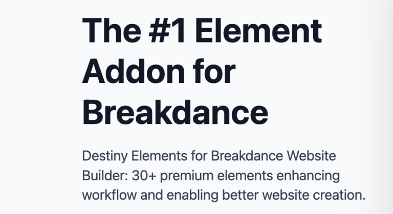 Destiny Elements - The #1 Element Addon for Breakdance