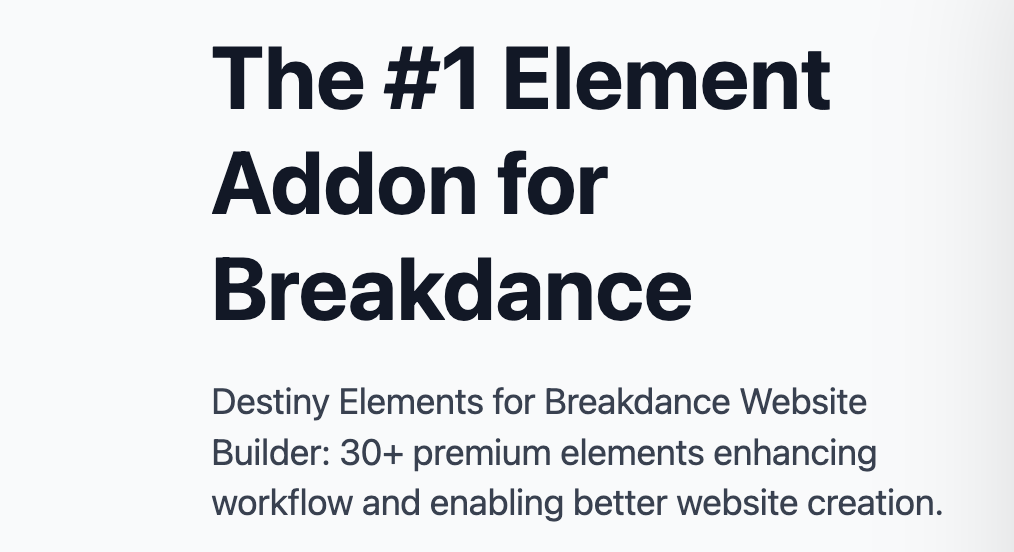 Destiny Elements - The #1 Element Addon for Breakdance
