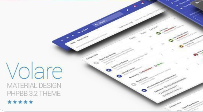 Volare - Material Design phpBB 3.3 Theme