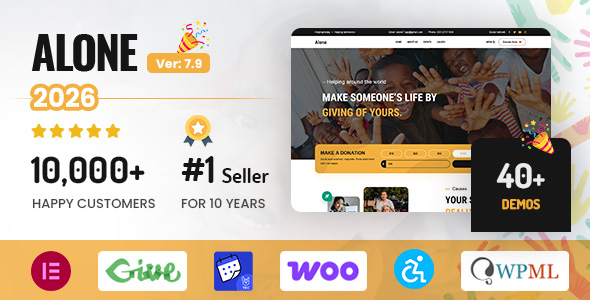 Alone Charity Multipurpose Non-profit Theme