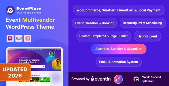 Eventplace - Multivendor Event Management WordPress Theme