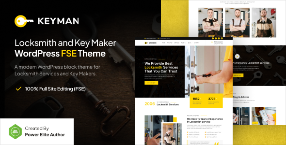 Keyman – Locksmith and Key Maker Services FSE WordPress Theme