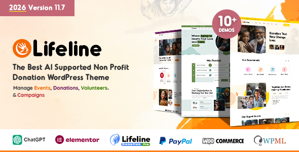 Lifeline – NGO, Fund Raising and Charity WordPress Theme