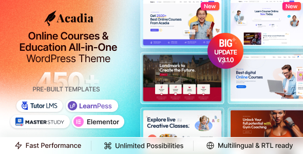 Acadia - Education WordPress Theme