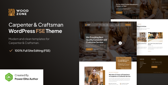 Woodzone - Carpenter and Craftsman FSE WordPress Theme