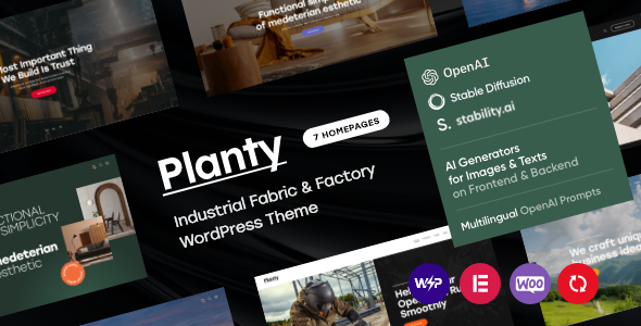 Planty – Industrial Fabric & Factory WordPress Theme