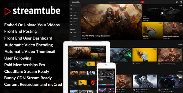 StreamTube – Video WordPress Theme