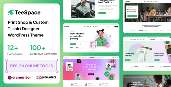 TeeSpace – Print Custom T-shirt Designer WordPress Theme