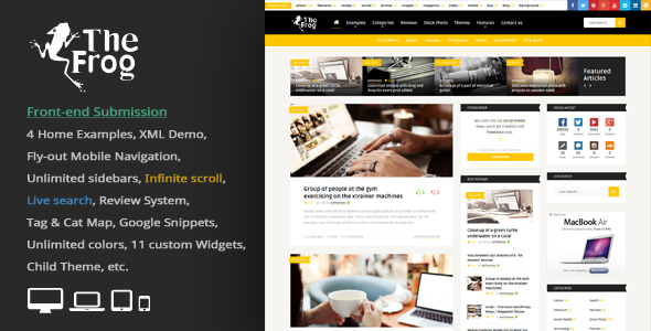The Frog – Creative News / Blog Magazine and Front-end Submission WP Theme